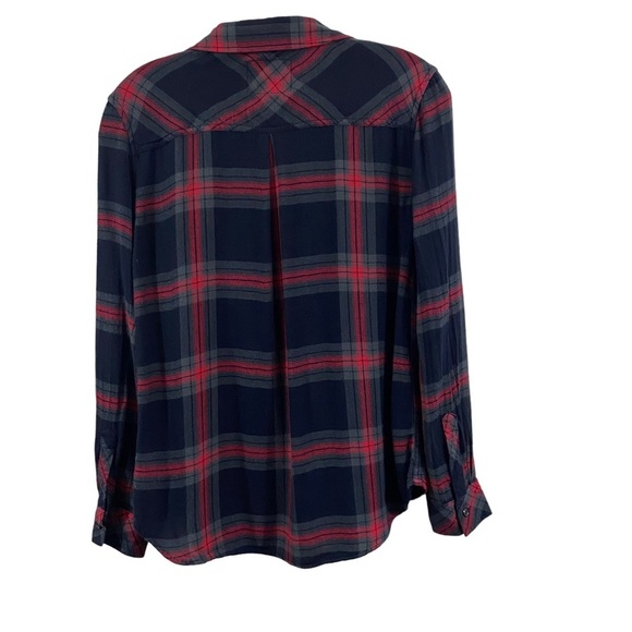Rails Hunter Plaid Button Up Long Sleeve Shirt In Navy Iron Currant Size S - Picture 3 of 12